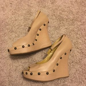 Etro leather wedge platform sandals made in Italy